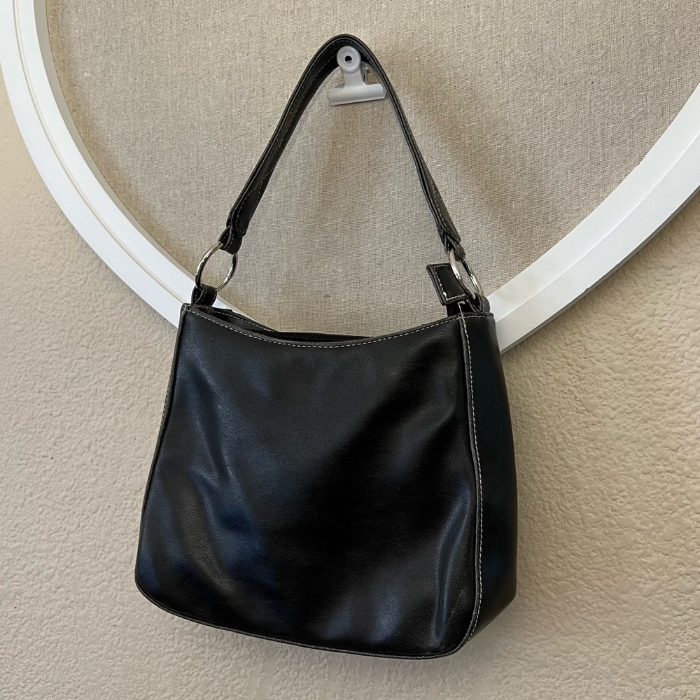 Chic Little Black Purse Faux Leather